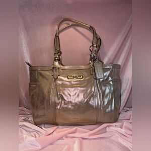 Authentic Vintage Coach Laguna Metallic Leather Tote – Champagne F16565